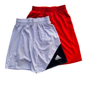 Boys Active Shorts XL Bundle Adidas White & Orange Athletic